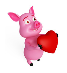 Pink loving pig