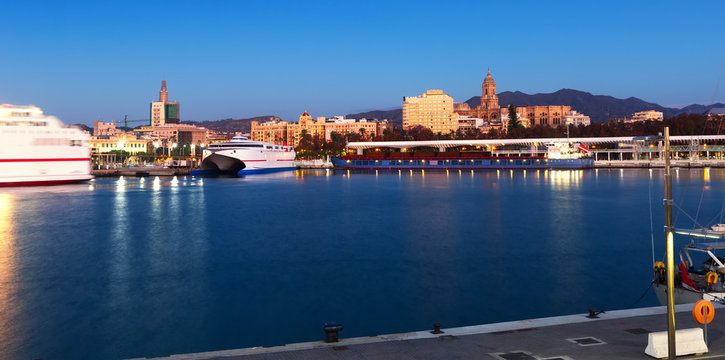  Malaga From Port In  Morning Time. Spain