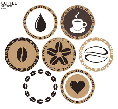 Coffee. Isolated label on white background
