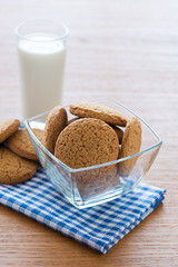 Oatmeal cookies and a glass of milk