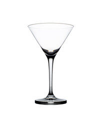 Empty martini glass isolated on the white .