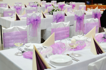 festive table setting table, wedding