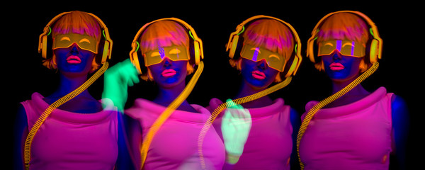 sexy neon uv glow dancer