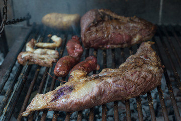 Argetine Asado  Barbecue, meat cooked over grill. Latin american