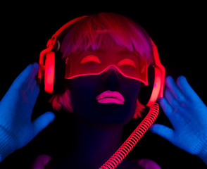 sexy neon uv glow dancer