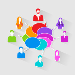 People Group Chat Social Network Communication Icons