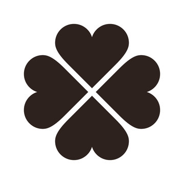 Clover with four leaves icon. Saint Patrick symbol