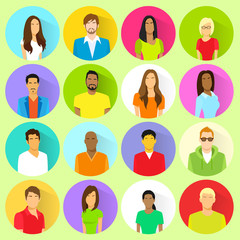 profile set icon avatar mix race ethnic