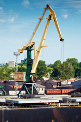 Crane in a sea port