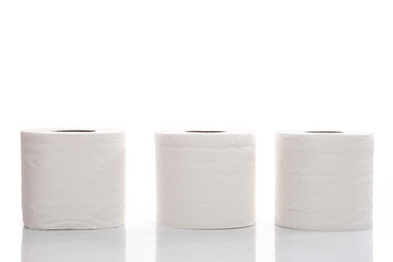 Rolls of toilet paper isolated
