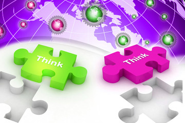 3d multi use think puzzles in white background