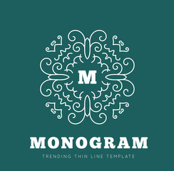 Simple and graceful monogram design template