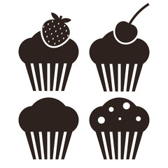 Muffin set. Cupcake icons