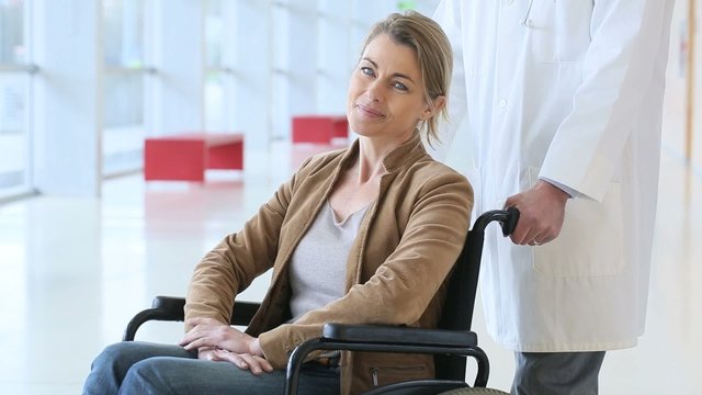 Mature woman in wheelchair 