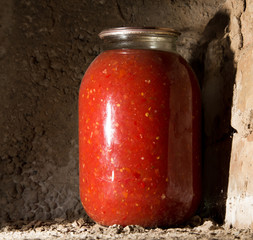 old bank with a tomato in the basement in the dark