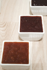 Jam in different cups