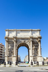 Fototapeta na wymiar Triumphal arc Porte also known as Porte Royale in Marseille