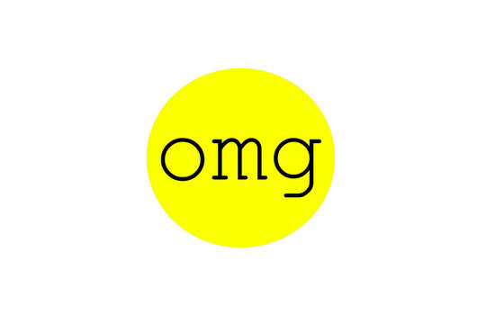 Omg sign illustration in a bubble shape