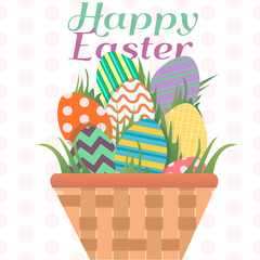 Basket with easter eggs