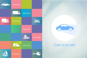 Transports icon set. Car icons set