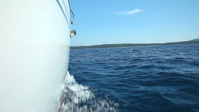 Young adults enjoying a trip on sailing boat on the Adriatic sea in Croatia.