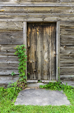 Old Wood Planked Door Entryway