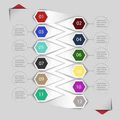 Elements of infographics for stickers and labels