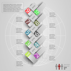 Elements of infographics with a map of the world