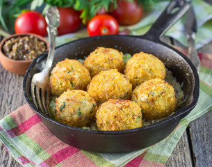 Fish cakes. Soft focus