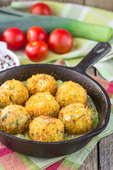 Fish cakes. Soft focus