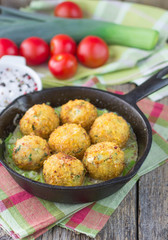 Fish cakes. Soft focus