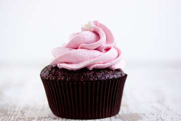 pink chocolate cupcake