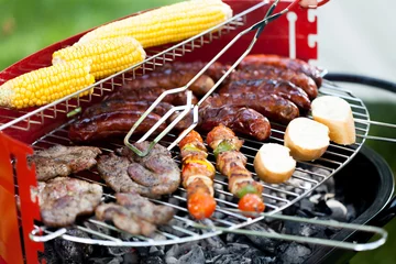 Grill full of delicious food