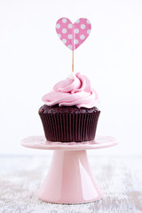 pink chocolate cupcake