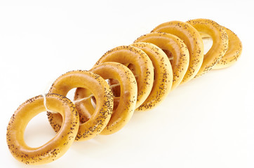 Bagels with poppy seeds and dried