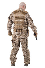 Soldier in uniform, ready to fight