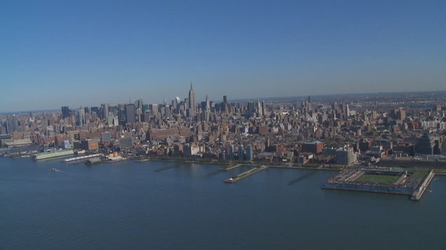 midtown manhattan from heli