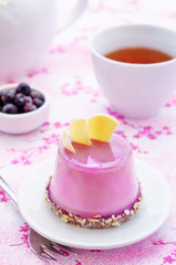 cake with a creamy mousse and stuffed berry mousse