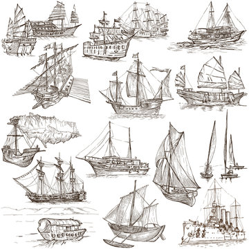 Boats - Hand drawings, Originals © kuco