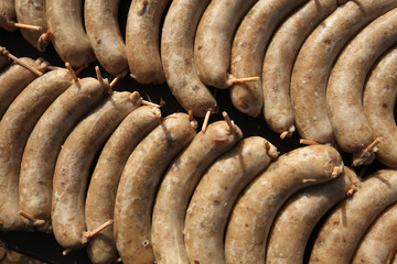 Traditional Czech liver sausages called jitrnice