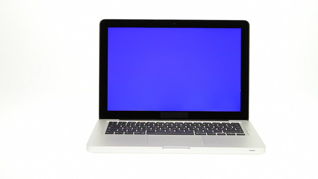 notebook with blue screen