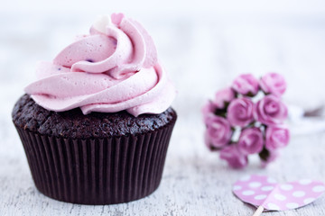 pink chocolate cupcake