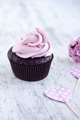 pink chocolate cupcake