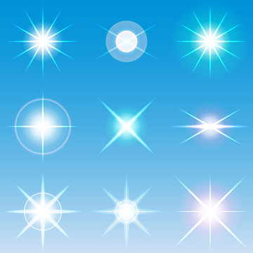 Vector lens flares Set collection 4
