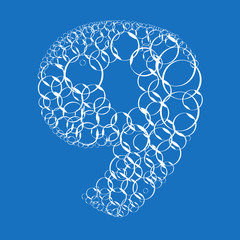 nine created from bubbles in water.