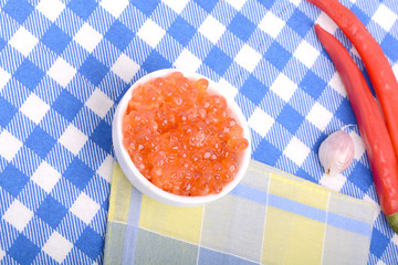 red caviar and red pepper