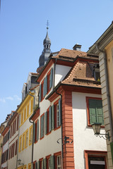Walls of picturesque houses in Heidelberg