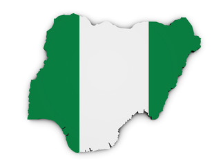 Nigeria Map Flag Shape - 81259750