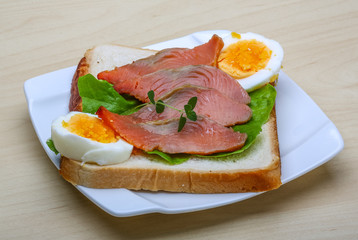 Sandwich with salmon