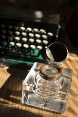 Inkwell and a typewriter